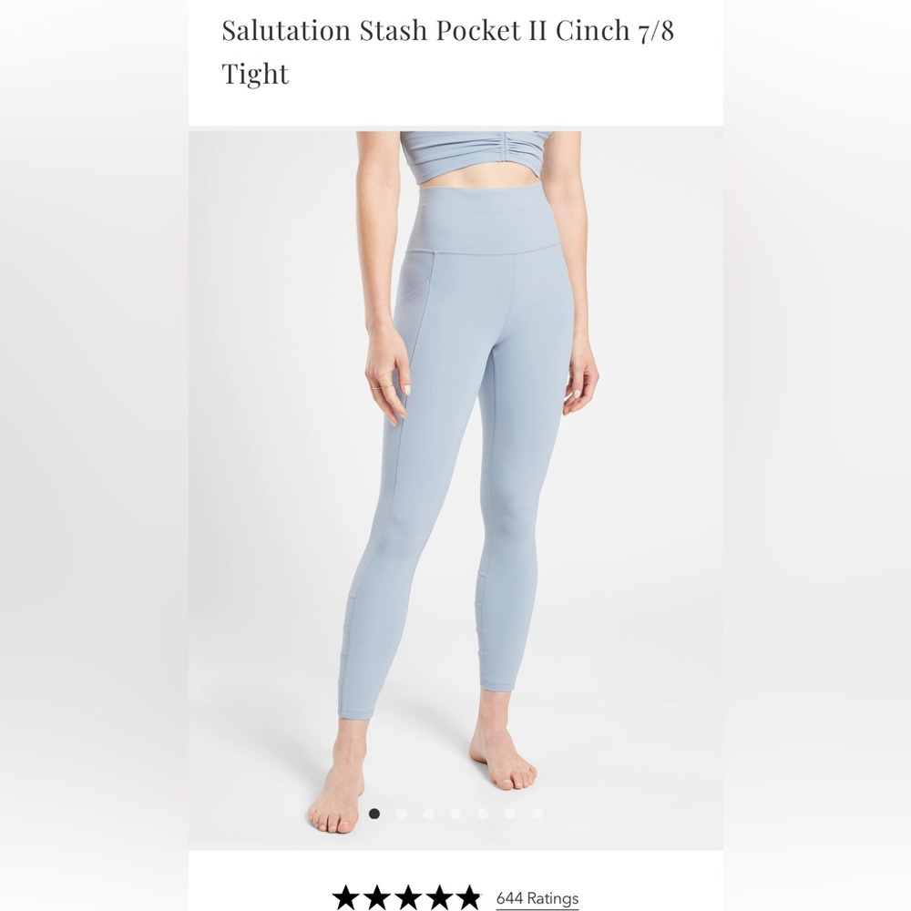 NWOT ATHLETA SALUTATION STASH POCKET II CINCH 7/8 TIGHT.